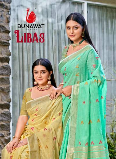 BUNAWAT LIBAS 1001 TO 1006 DESIGNER COTTON SAREE WHOLESALER IN INDIA